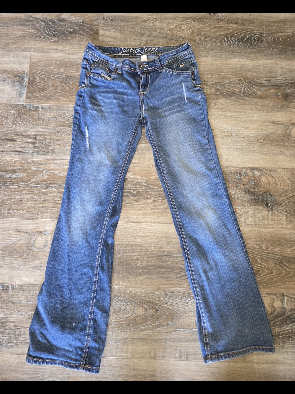 Justice Girls Blue Bootcut Jeans 14R Medium Wash